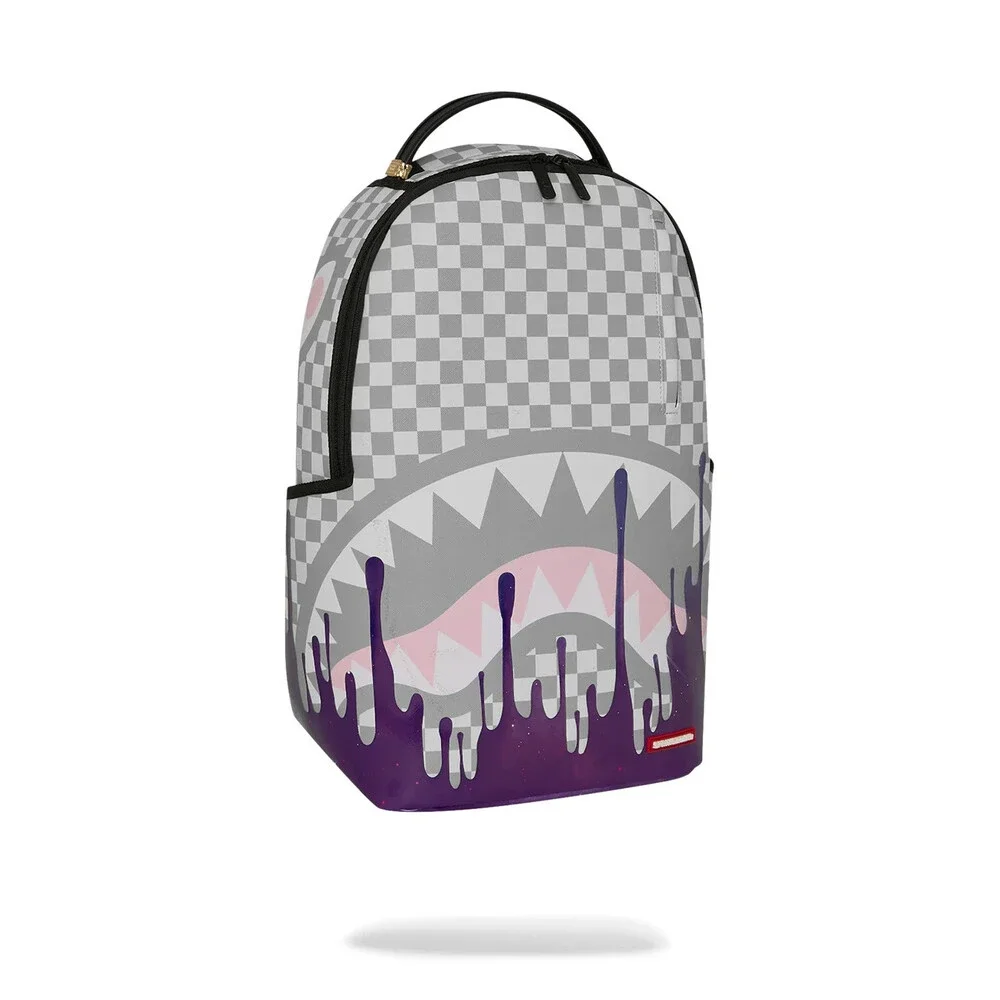 Sprayground Cosmic Chaos Backpack Unisex Gray Checkered Shoulder Strap SPR312